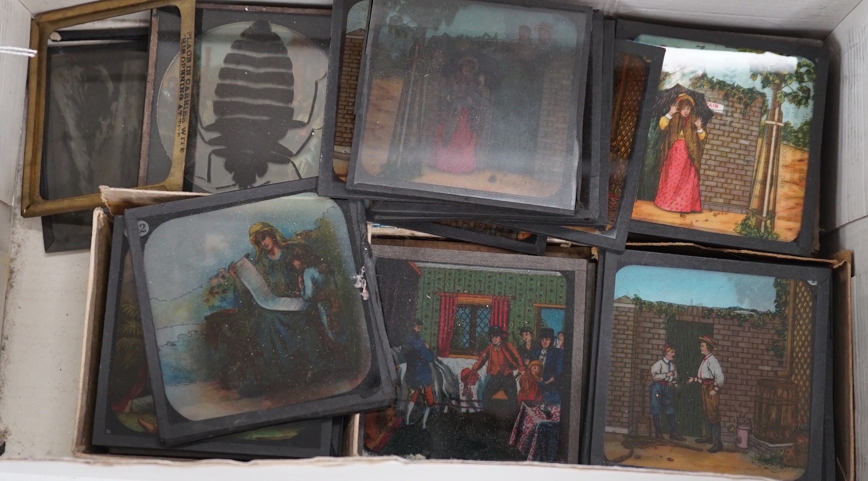 A collection of approximately 300 magic lantern slides